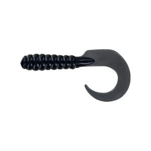 Big Bite Baits Ctg210 2 in. Curl Tail Grub Black Fishing Lure - Pack of 10 - All