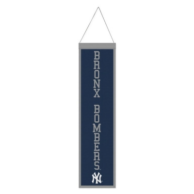 Wraft Fanatics 9416647806 8 x 32 in. MLB Heritage Slogan Design New York Yankees Wool Banner 