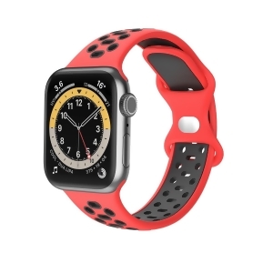 Odash Sd02-red-blk-42 Silicone Sports Band for 42, 44 & 45mm Apple Watch - Red & Black - All