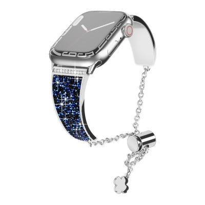 Odash SD16-BLU41 Metal Bling Band with Crystals for 38, 40 & 41mm Apple Watch - Blue 