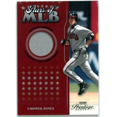 RDB Holdings & Consulting CTBL-035411 No.MLB-15 171-250 Chipper Jones 2004 Playoff Prestige Stars of MLB Game Worn Jersey Card - Atlanta Braves 
