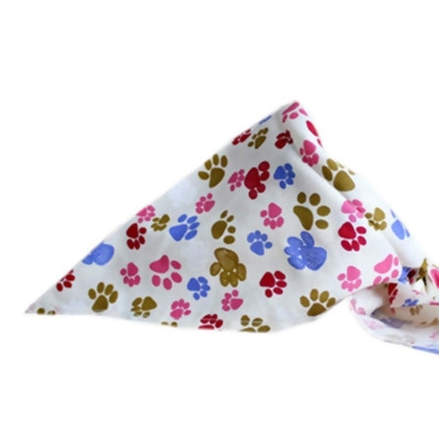 Panda Superstore PS-PET2975315011-SUSAN00844 Fashionable Cute Pets Triangle Scarves & Headscarf, Footprint - Multi Color - 2 Piece 