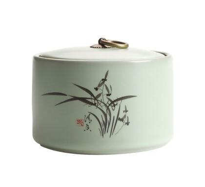 Panda Superstore KS-HOM3744111-ALAN00543 Modern Kitchen Storage Containers Ceramics Tea Canister Jar - Orchid