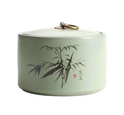 Panda Superstore KS-HOM3744111-ALAN00544 Modern Kitchen Storage Containers Ceramics Tea Canister Jar - Bamboos