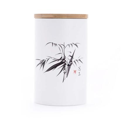 Panda Superstore KS-HOM3744111-ALAN00552 Ceramic Food Storage Jar Chinese Style Tea Container - Bamboo 