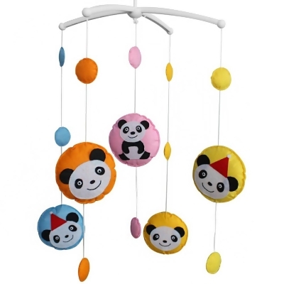 Panda Superstore PL-BAB-ONIM0050-DORIS Handmade Baby Crib Mobile Colorful Panda Baby Musical Mobile Kids Room Nursery Decoration - Yellow, Orange, Pink & Blue 