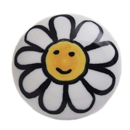Panda Superstore PS-HOM1243398011-JESSICA01558 1.5 x 1 in. Lovely Sunflower Ceramic Drawer Handles & Knobs Kids Room Decor, Multi Color - Set of 3 