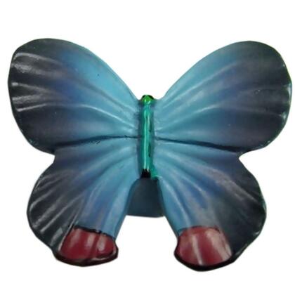 Panda Superstore PS-HOM1243398011-JESSICA00814 1.77 x 1 in. Butterfly Delicate Resin Kids & Adult Drawer Handles & Pulls, Blue - Set of 3