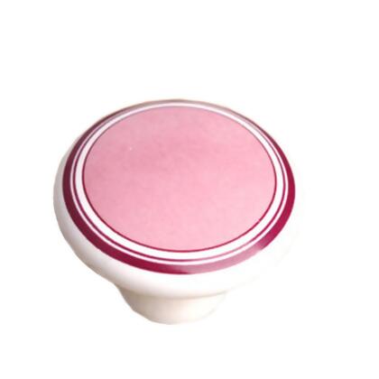 Panda Superstore PS-HOM1243398011-JESSICA00821 1.5 x 1.5 x 1 in. Ceramic Kids & Adult Drawer & Cabinet Handles & Pulls, Pink Circle - Set of 3 