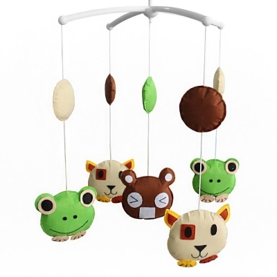 Panda Superstore PL-BAB-ONIM0110-DORIS Baby Crib Mobile Nursery Decoration Baby Musical Mobile for Boys & Girls, Flog Bear Dog 