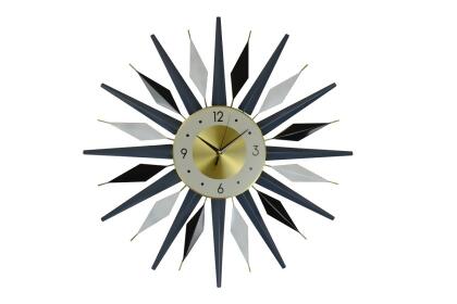 Three Star Import & Export YC1180 27 in. Round Wall Clock with Blue, Black & White Spokes 