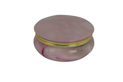 Three Star Import & Export AB160 4 in. Pink Alabaster Trinket Box 
