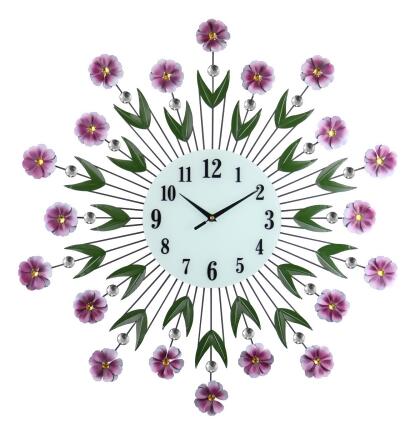 Three Star Import & Export YC1030 27 in. Round Purple Daisy Wall Clock 