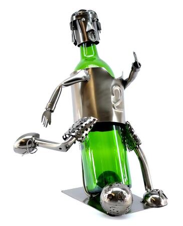Three Star Import & Export ZB140 Wine Bottle Holder, Soccer Player 