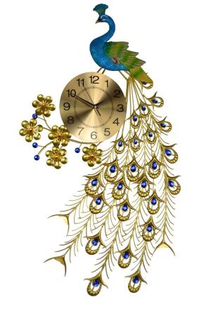 Three Star Import & Export YC1240 36 x 21 in. Peacock Wall Clock 