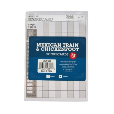 Brybelly GDOM-203 Mexican Train & Chickenfoot Scorecards Book - Pack of 25 