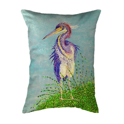 Betsy Drake Interiors KS1431 11 x 14 in. Windy Louisiana Heron Small Noncorded Pillow 