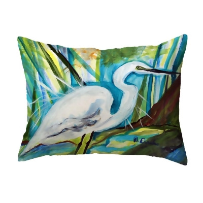 Betsy Drake Interiors KS1416 11 x 14 in. Great Egret Small Noncorded Pillow 