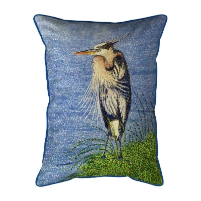 Betsy Drake Interiors SN1429 11 x 14 in. Windy Blue Heron Small Indoor & Outdoor Pillow 