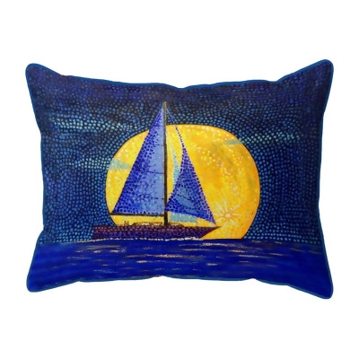Betsy Drake Interiors HJ1434 16 x 20 in. Moonrise Sailboat Large Indoor & Outdoor Pillow 