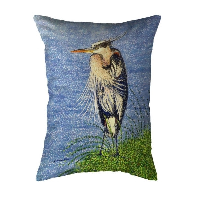 Betsy Drake Interiors KS1429 11 x 14 in. Windy Blue Heron Small Noncorded Pillow 