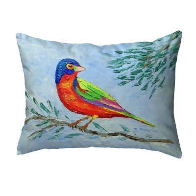 Betsy Drake Interiors KS1449 11 x 14 in. Palette Painted Bunting Small Noncorded Pillow 
