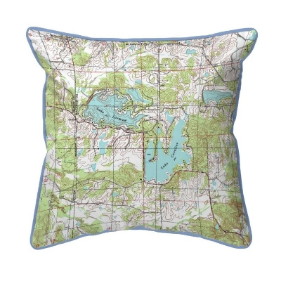 Betsy Drake Interiors ZP1126 22 x 22 in. Lake Cavalier & Lake Norman, MS Nautical Map Extra Large Zippered Pillow 
