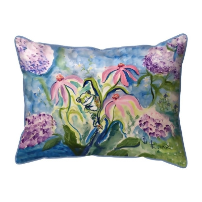 Betsy Drake Interiors ZP1424 20 x 24 in. Frog & Pink Flowers Extra Large Zippered Pillow 