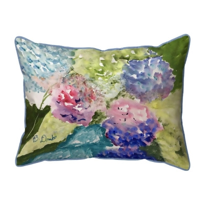 Betsy Drake Interiors HJ1419 16 x 20 in. Pink & Purple Hydrangeas Large Indoor & Outdoor Pillow 