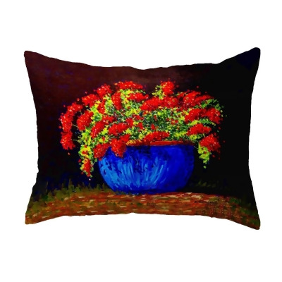 Betsy Drake Interiors KS1414 11 x 14 in. Potted Geraniums Small Noncorded Pillow 