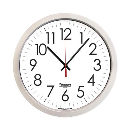 NSN6986555 14.5 in. Skilcraft Quartz Wall Clock Silver 