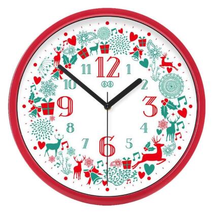 Panda Superstore PS-HOM3734871-DORIS01668 12 in. Merry Christmas Wall Clock Silent Non-Ticking Battery Wall Clock Home Decor