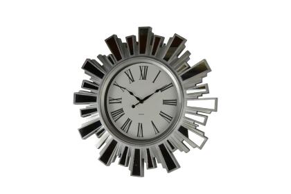 Three Star Import & Export XK1507 19.5 in. Round Silver Wall Clock with Mirrors 