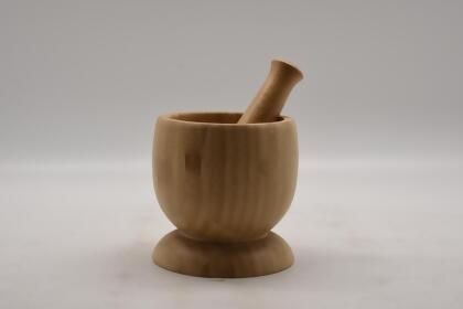 Heim Concept HC-MP00811B 18 x 11.8 cm Bamboo Mortar & Pestle, Brown 