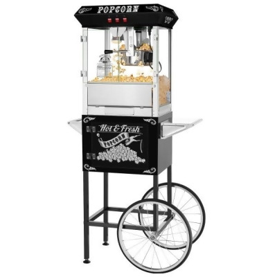 Great Northern Popcorn 83-DT6089 Hot and Fresh Popcorn Machine with Cart and 8 Ounce Kettle -Black 