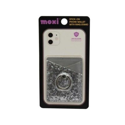 Kole Imports AB577-40 Moxi Assorted Stick on Phone Wallet with Ring Stand - Pack of 40 