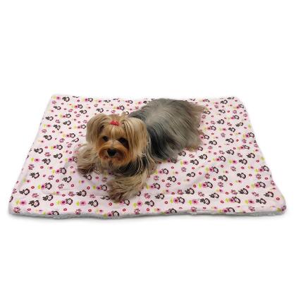 Klippo KBLNK081S Girly Monkey Flannel & Plush Blanket, Pink - Small