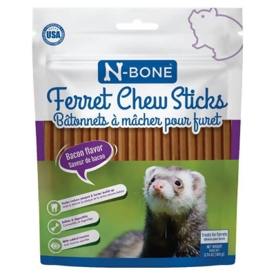 N-Bone NB80201 3.74 oz Small Pet Ferret Chew Sticks Bacon Recipe Treats 