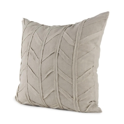 HomeRoots 392294 Chevron Textured Pillow Cover, Beige & Light Gray 