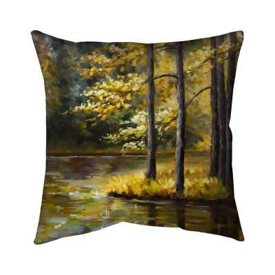 Begin Home Decor 5541-1818-LA27 18 x 18 in. Fall Landscape by The Water-Double Sided Print Indoor Pillow 