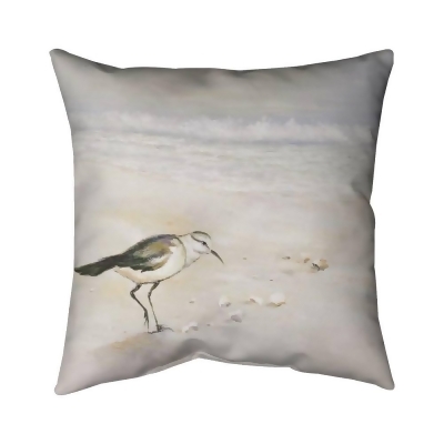 Begin Home Decor 5541-1818-AN98 18 x 18 in. Semipalmated Sandpiper on the Beach-Double Sided Print Indoor Pillow 