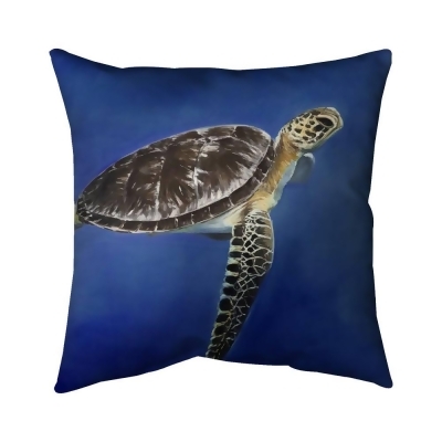 Begin Home Decor 5543-2020-AN275-2 20 x 20 in. Turtle in the Ocean-Double Sided Print Indoor Pillow Cover 