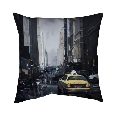 Begin Home Decor 5543-1818-CI374 18 x 18 in. New York in the Dark-Double Sided Print Indoor Pillow Cover 