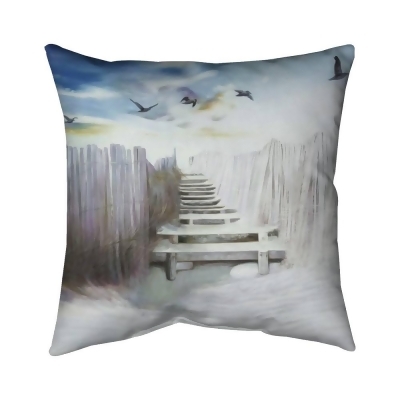 Begin Home Decor 5543-1616-CO141 16 x 16 in. Break At The Beach-Double Sided Print Indoor Pillow Cover 