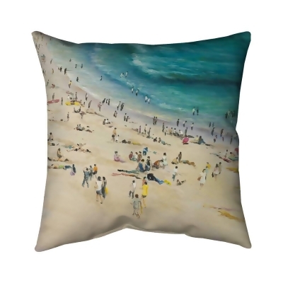 Begin Home Decor 5543-1616-CO36 16 x 16 in. Summer Crowd At The Beach-Double Sided Print Indoor Pillow Cover 