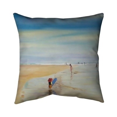 Begin Home Decor 5542-2020-CO150 20 x 20 in. Children At The Beach-Double Sided Print Outdoor Pillow Cover 