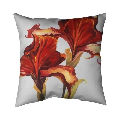 Begin Home Decor 5542-1616-FL205 16 x 16 in. Lilies with Fall Colors-Double Sided Print Outdoor Pillow Cover 