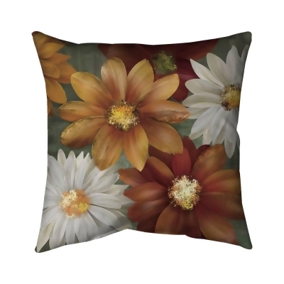 Begin Home Decor 5543-1616-FL15 16 x 16 in. Fall Colors Flowers-Double Sided Print Indoor Pillow Cover 