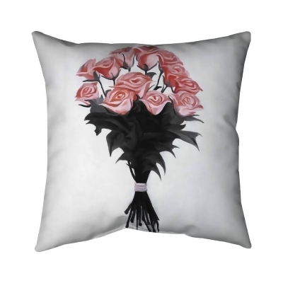 Begin Home Decor 5542-1616-FL319-1 16 x 16 in. Bouquet of Coral Roses-Double Sided Print Outdoor Pillow Cover 