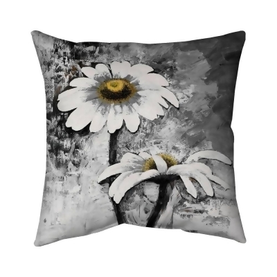 Begin Home Decor 5542-1818-FL146 18 x 18 in. Abstract Daisies Flowers-Double Sided Print Outdoor Pillow Cover 